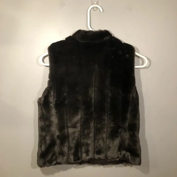 Ann Taylor LOFT Brown Faux Fur Vest Size XS - Picture 2 of 8
